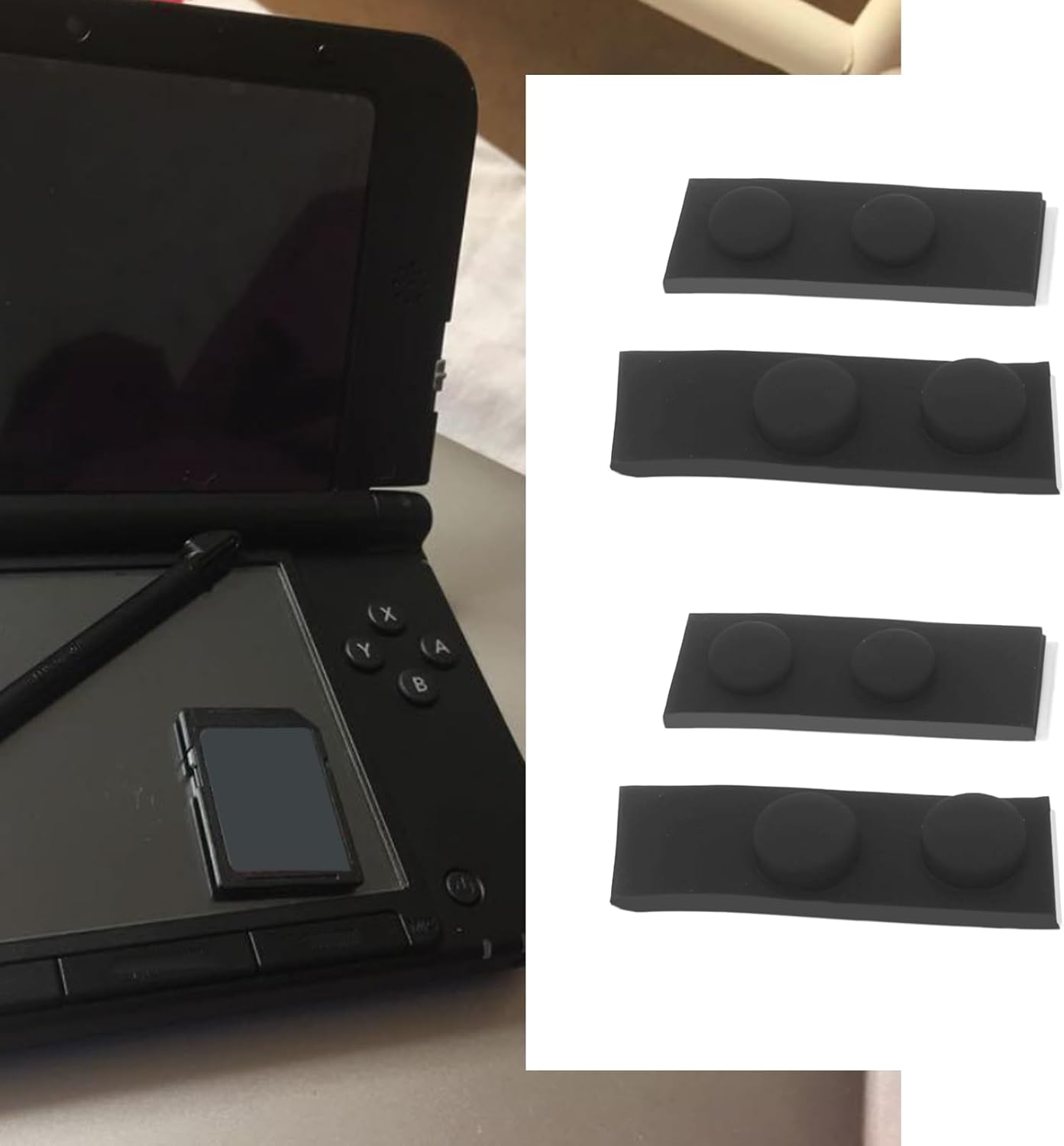 OTOTEC 2Set Screw Hole Rubber Dust Cover Plug Console Front Back Screw Rubber Feet Cover Compatible with Nintendo 3DS XL LL Black