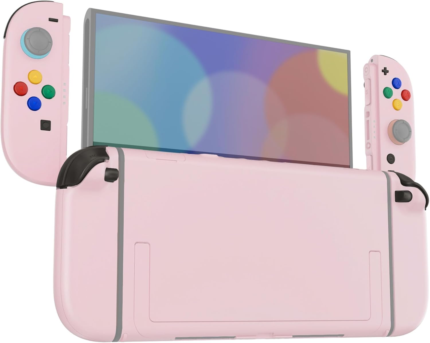 Extremerate DIY Replacement Shell Buttons for Nintendo Switch 2, Full Set Rear Back Plate Controller Housing with Button for Switch2 Handheld Console & Joycon 2 - Deluxe Version - Cherry Blossoms Pink