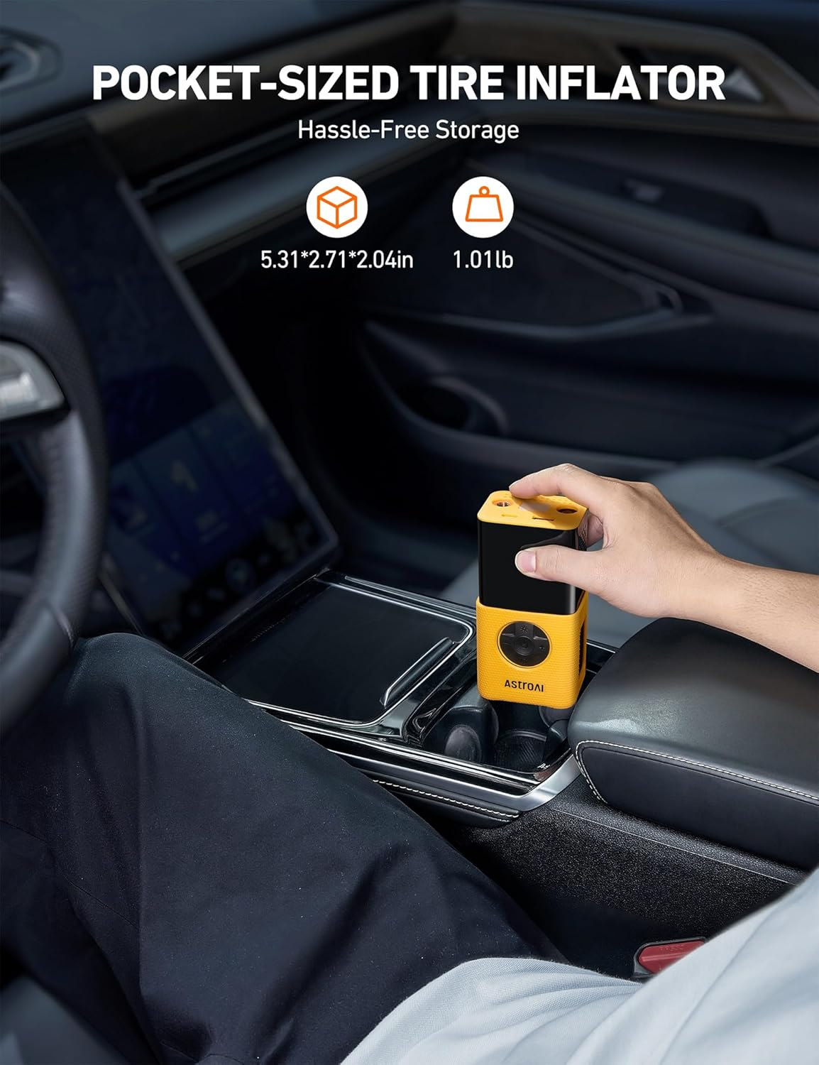 Astroai L7S Tyre Inflator Portable Air Compressor Cordless Bike Pump with Digital Dual Values Display, 150 PSI Car Tyres Pump with LED Lights Air Pump for Cars, Motorcycles, Bikes, Balls image number 2