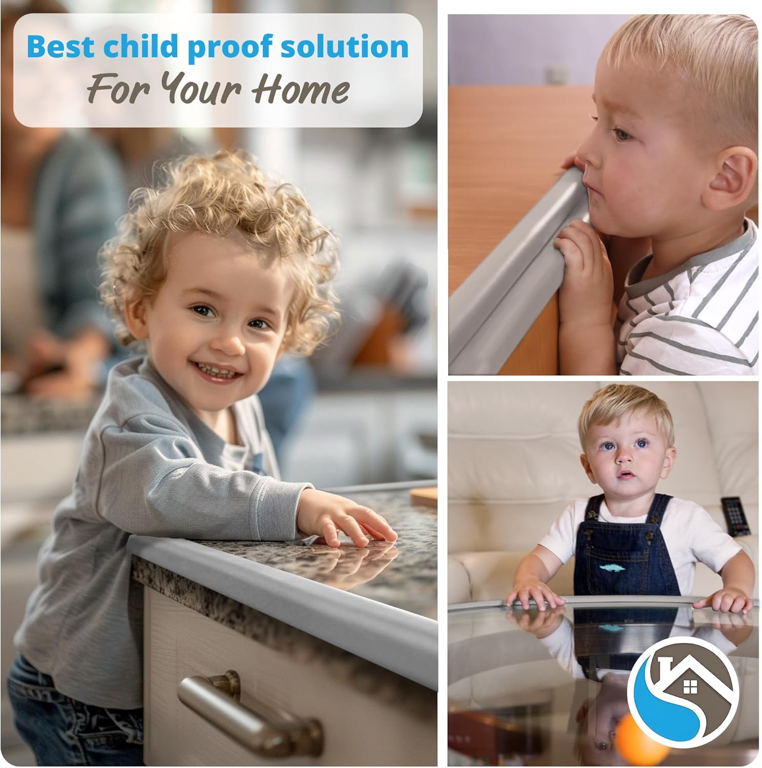 Premium 12Ft Edge Protector for Baby, Odorless & Waterproof Edge Protector with 3M Adhesive Tape, Non-Toxic to Baby Proof Corners and Edges, Wall Corner Protector & Desk Edge Cushion Gray - Brown image number 3
