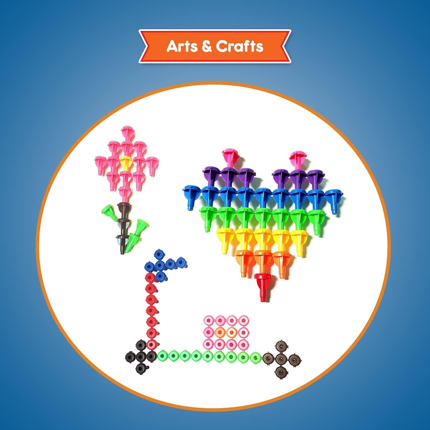 Pegs Set Toys, Brain Building Set Construction Toys, 96PCS DIY Stacking Toys, Motor Skills Toys, STEM Educational Kids Toy, Montessori Sensory Toy, for Boys and Girls 3 4 5 6 7 Years Old image number 4