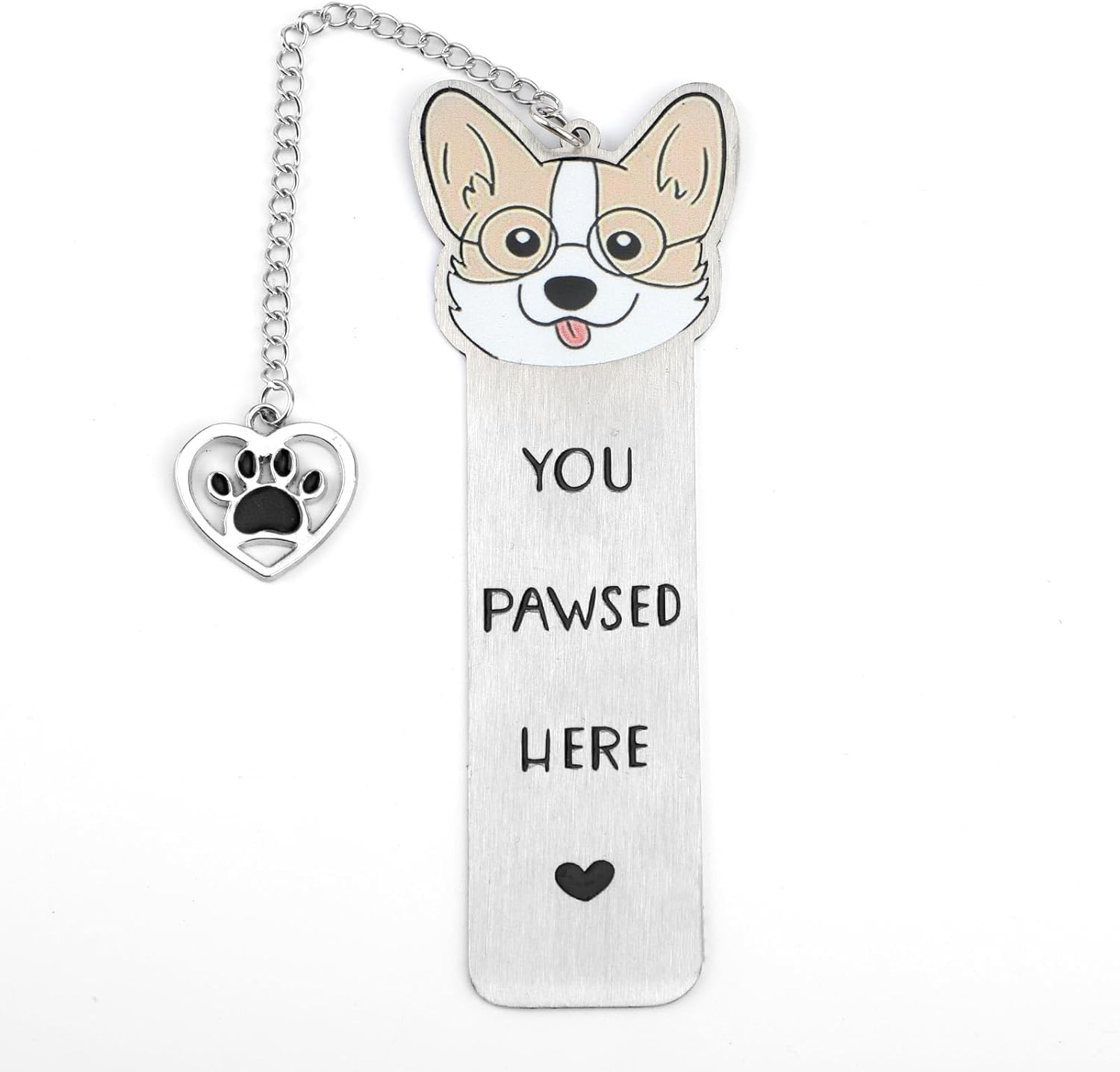 Corgi Dog Bookmark, Cute Metal Corgi Bookmark for Women You Pawsed Here Bookmark Funny Dog Lover Gifts Corgi Gifts for Women Men Reading Birthday (Style 1)