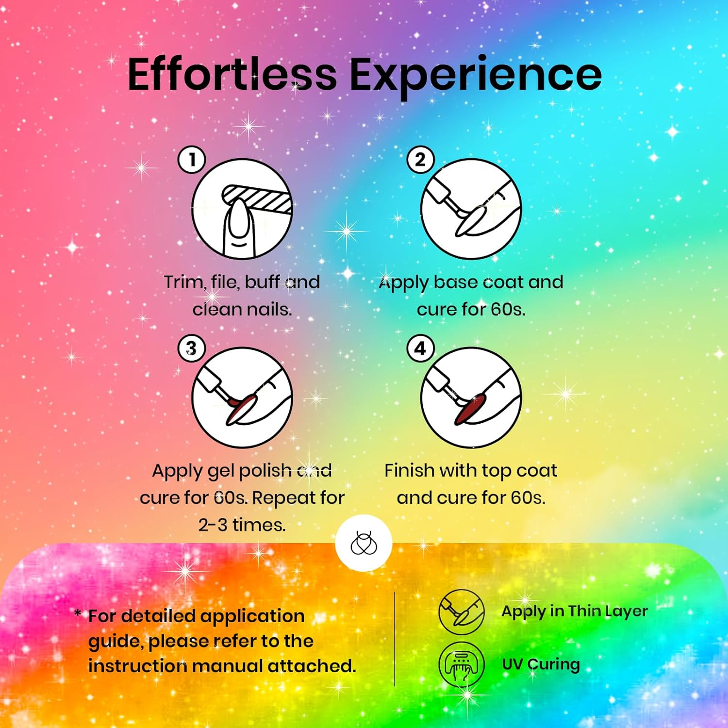 Beetles Gel Polish Reflective Glitter Gel Polish Set 6 Colors Neon Gel Nail Polish Set Nails Gel Orange Hot Pink Purple Gel Polish Soak off Uv Led Gel Nail Kit Nails Nail Art Manicure Women Pink image number 2