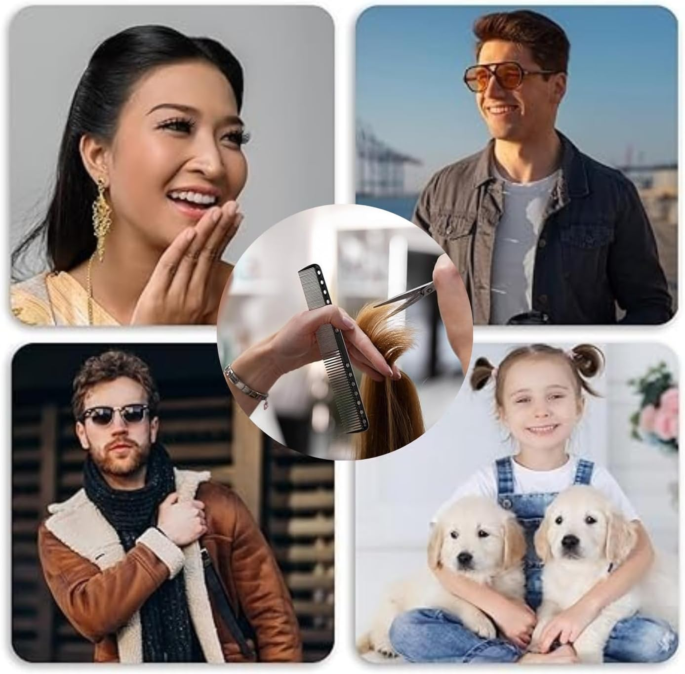 CKONXE 3 Pack Black Professional Carbon Fibre Hair Cutting Combs, 18 Cm, for Hair Stylist Heat Resistant Carbon Fiber Salon Hairdressing Comb - Fine Cutting Comb for Men & Women image number 2