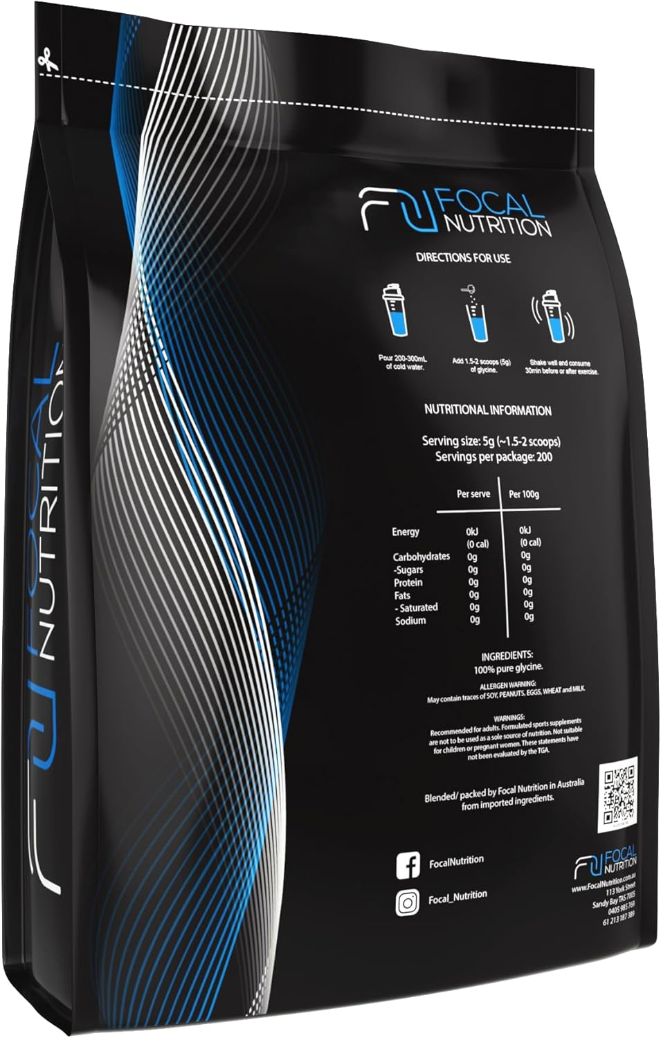 FOCAL NUTRITION GLYCINE POWDER 1Kg *Pharmaceutical Grade*&hellip;