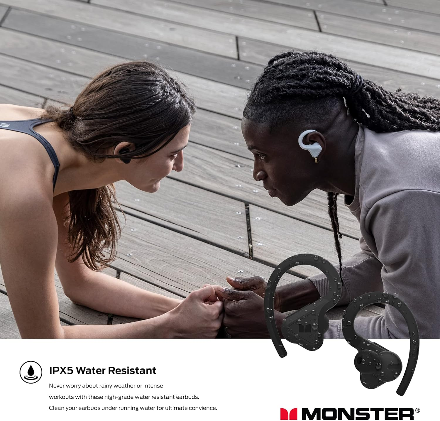Monster DNA Fit - Wireless Arc Headphones - In-Ear Bluetooth Earbuds - Noise Reduction - Waterproof - Ergonomic - Black image number 5