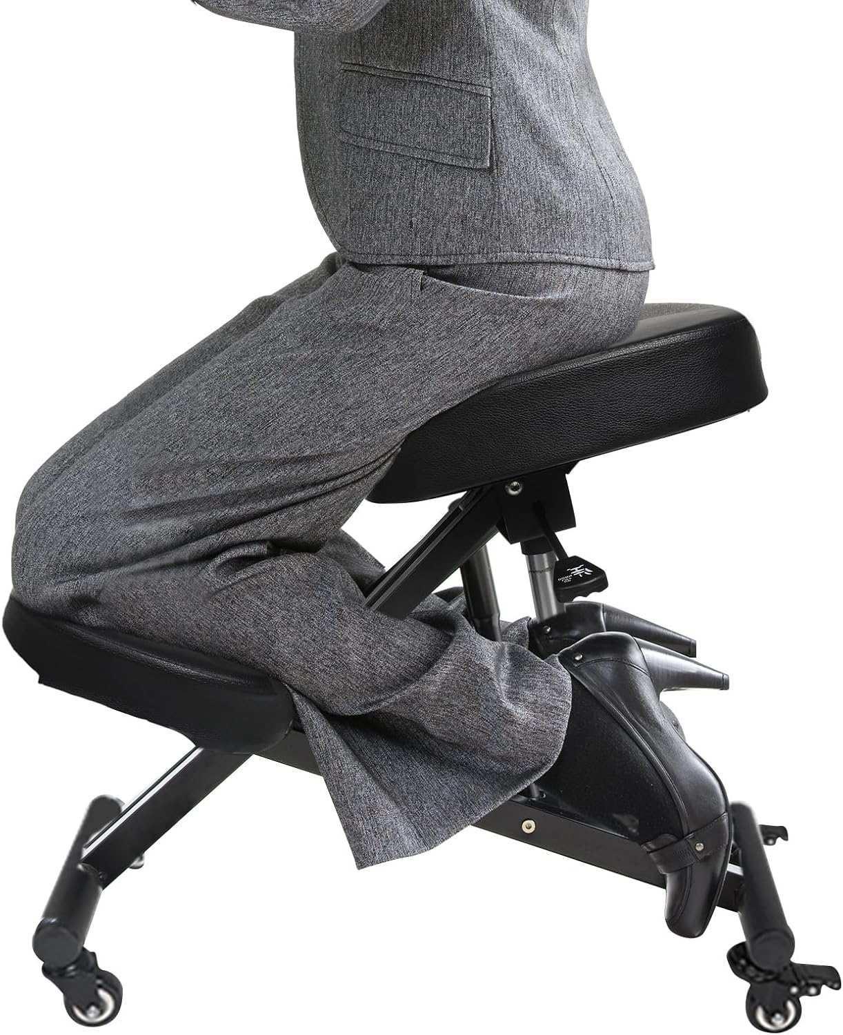Levede Ergonomic Kneeling Chair, Adjustable Stool Home Office Chairs Work Computer Reading Chair Desk Chair Cross Legged Chair, Improve Your Posture with an Angled Seat - Thick Comfortable Cushions image number 3