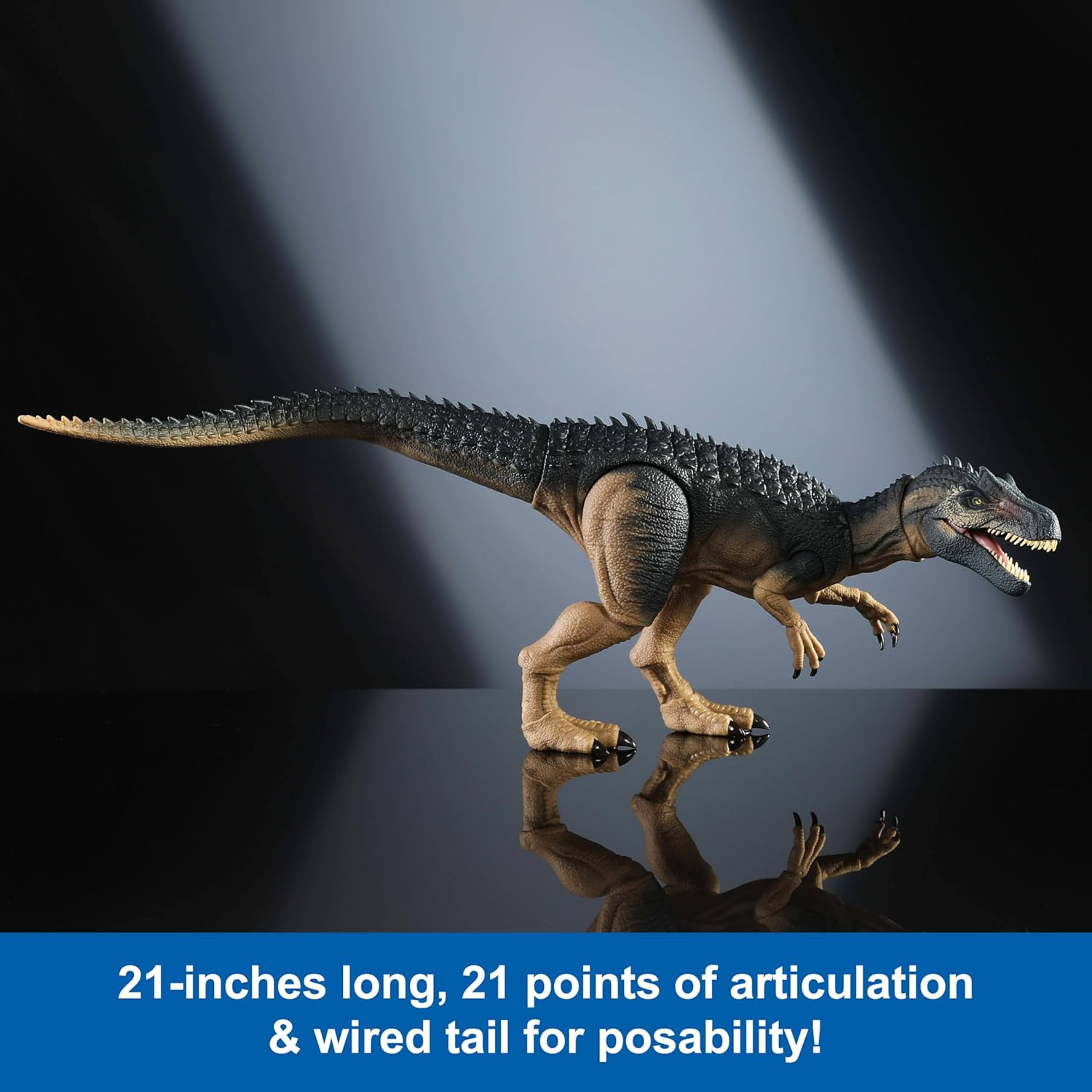 Mattel Jurassic World Hammond Collection Allosaurus Dinosaur Action Figure, Premium Movie Design, Glass Eyes & Wired Tail, 19 Points of Articulation image number 1