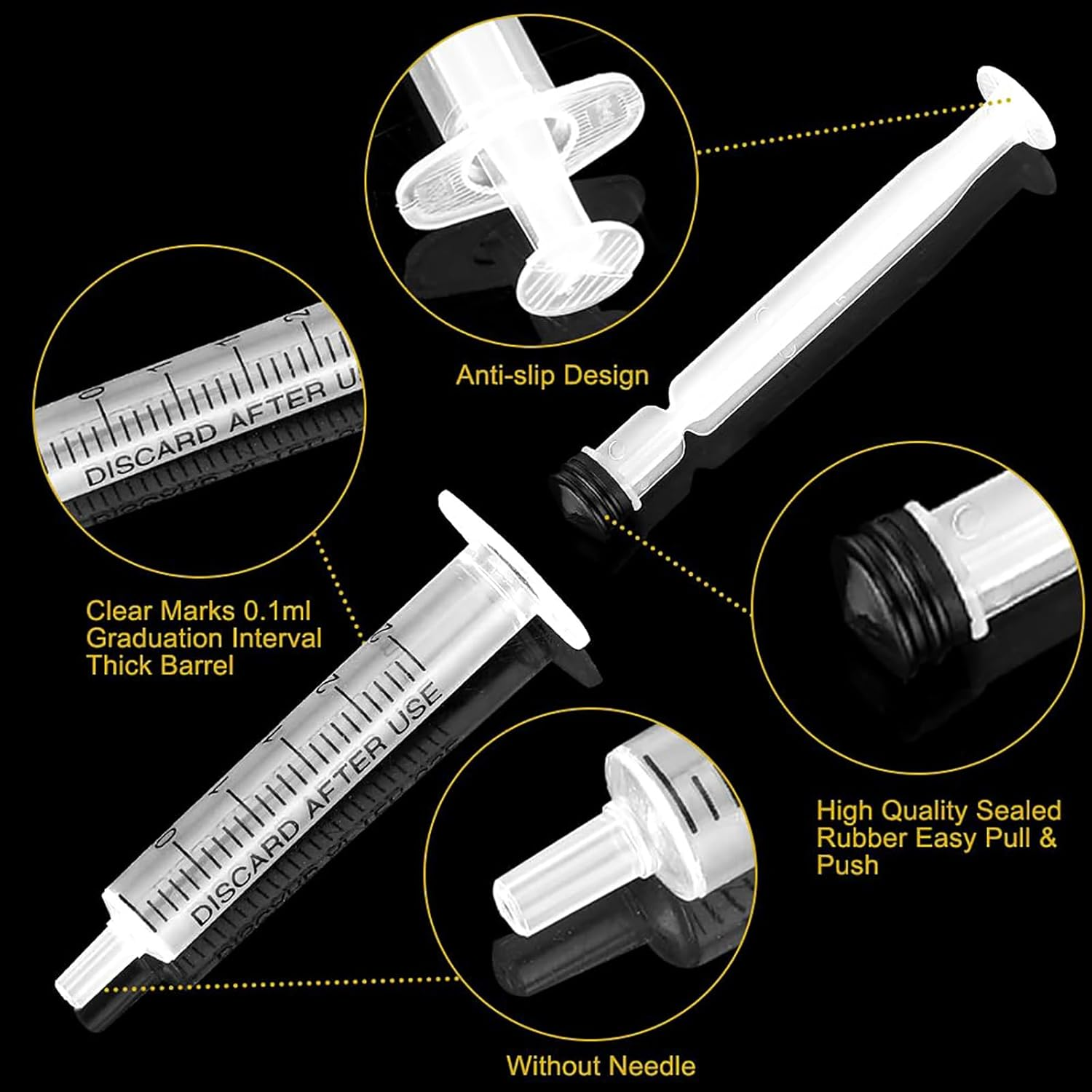 2.5Ml Syringe with Caps 50 Pack for Measuring Liquids ,Garden Plant, Feeding Pets image number 2