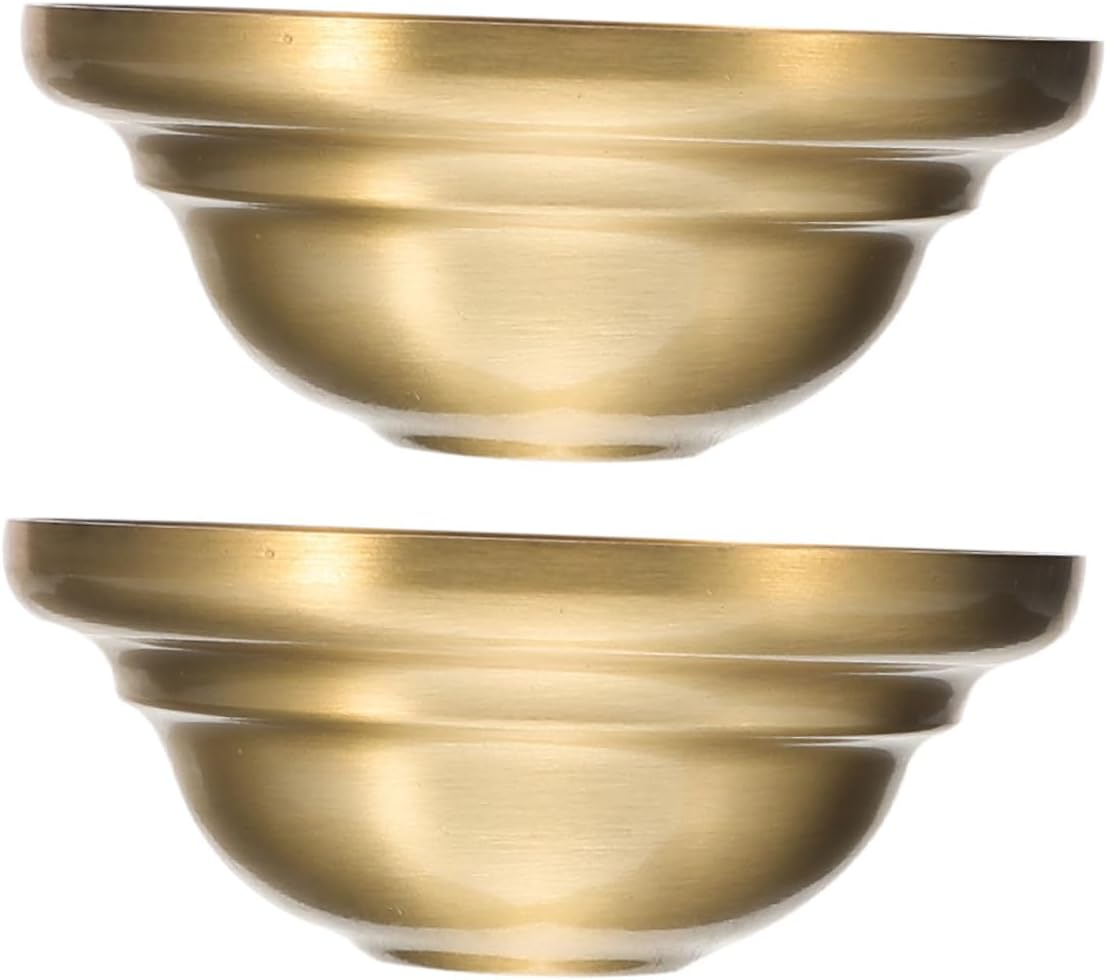 Toddmomy Pure Brass Chandelier Lamp Holder 2 Pieces Canopy with Large Mounting Plate Vintage Lamp End for Living Room and Dining Room Sturdy Ceiling Light Accessories image number 5