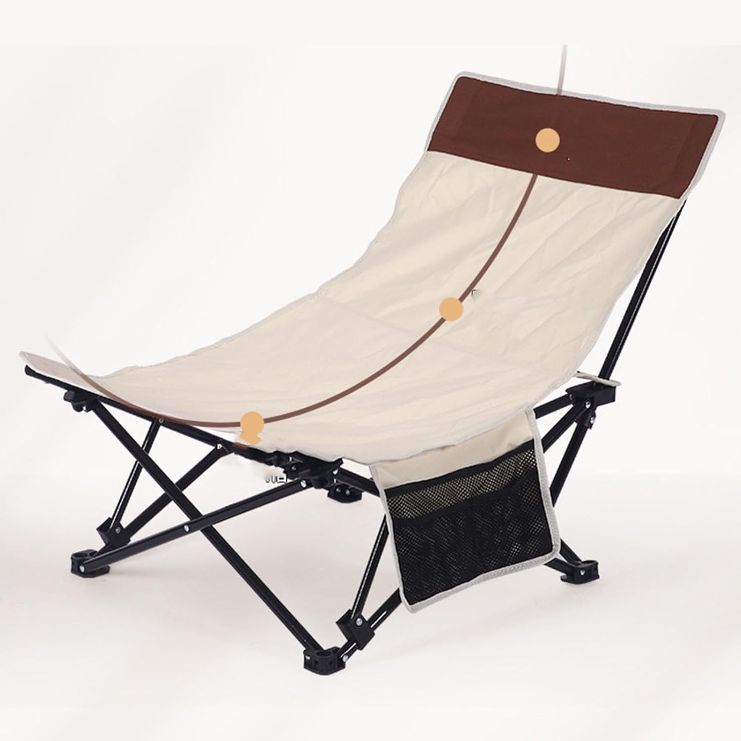 Reclining Back Beach Chair, Rugged Beach Chair Multifunctional Durable for Patio