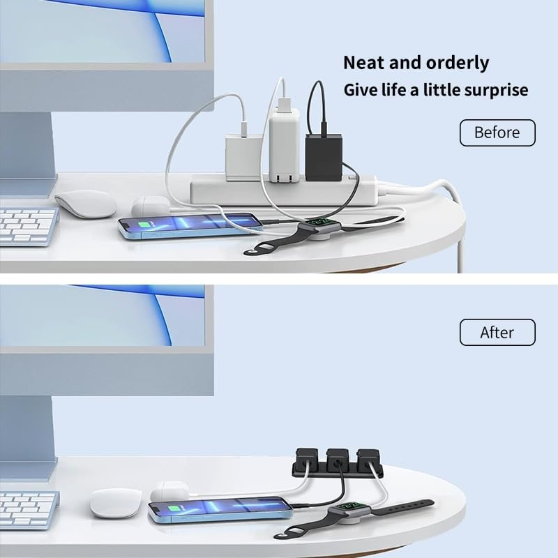 YANGGU WU Magnetic Cord Organizer,Cable Smooth Adjustable Easy Secure Cable Management, Organize Phone USB Charger Cable for Home,Office,Car,Desk,Nightstand image number 1