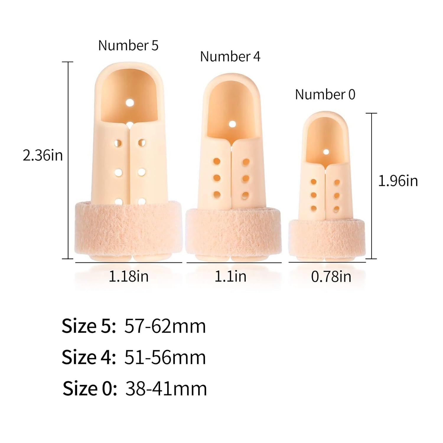 3Pcs Splint for Pinky,Plastic Mallet Dip Finger Support, Support Brace, Immobilizer Joint Protection Injury,3-Size Pack Mallet Finger Brace. image number 2
