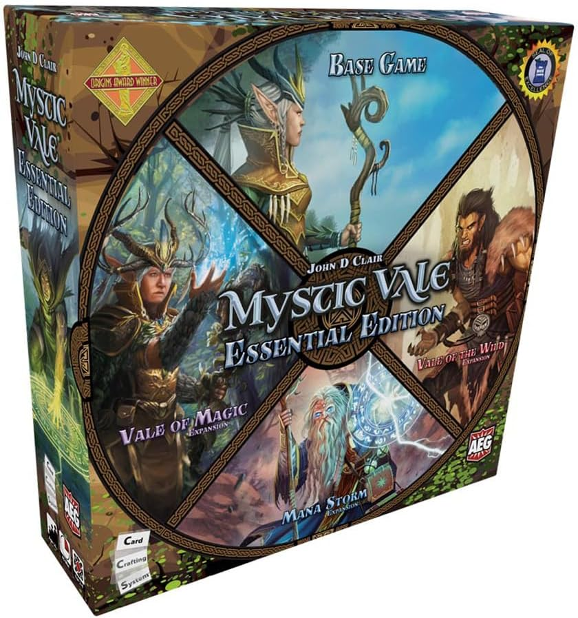 Alderac Entertainment Group (AEG) Mystic Vale: Essential Edition - Base Game and Expansions, Complete Set, Card-Crafting, Deck Building, 2-4 Players, Ages 14+, 45 Min Play Time