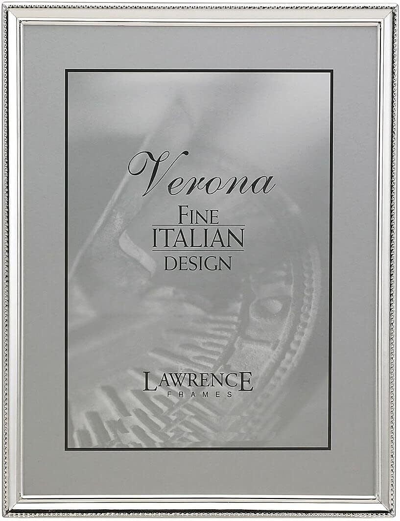 Lawrence Frames Polished Silver Plate 4X6 Hinged Triple Picture Frame - Bead Border Design