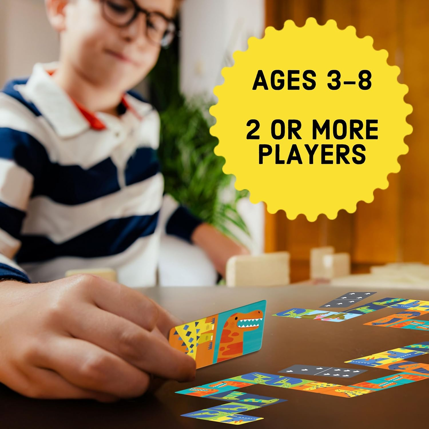 Mudpuppy Dinosaur Dominoes: 28 Oversized, Double-Sided Pieces - Ages 3-8, 2+ Players image number 4