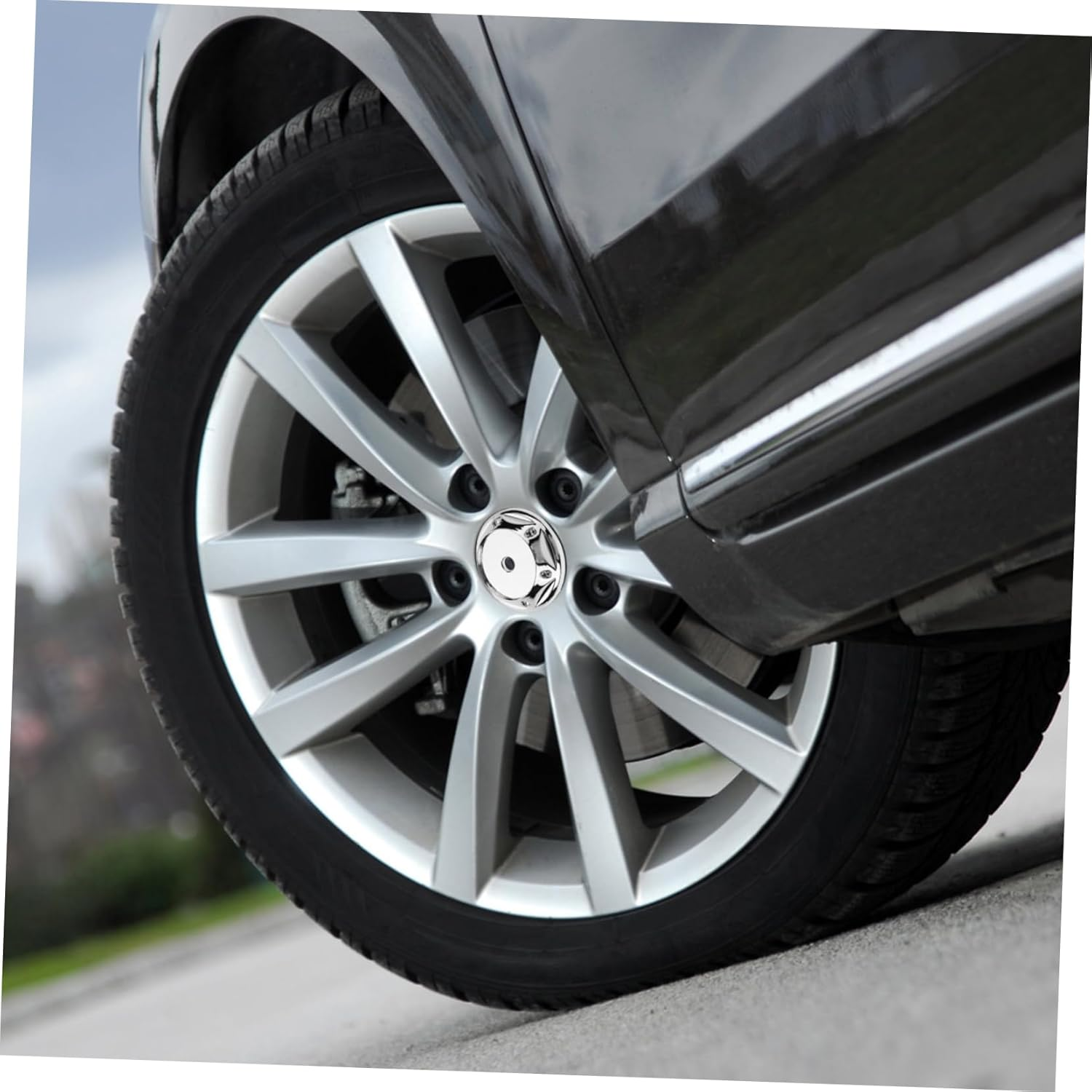 Happyyami 4Pcs 68Mm Silver Auto Wheel Hub Center Caps Car Rim Center Caps Replacement for Vehicle Wheels image number 3