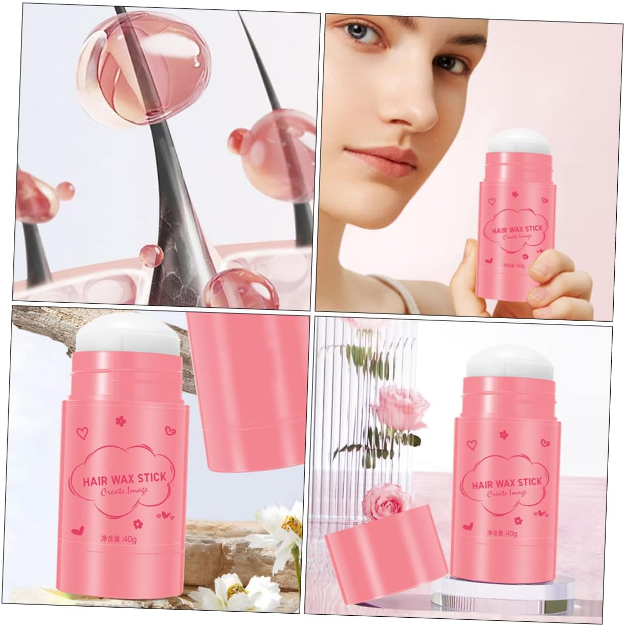 Minkissy Hair Wax Stick Non-Greasy Vegan Styling Cream Stick Anti-Frizz Flyaway Control for Men and Women image number 1