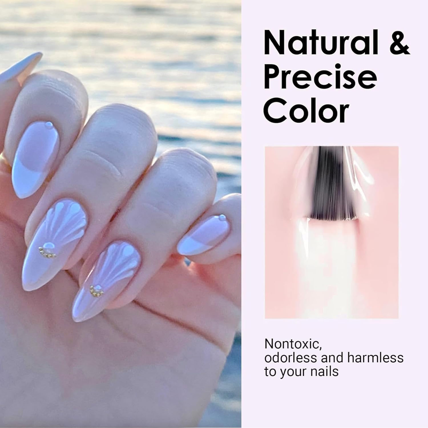 JOWILIN Press on Nails Set, 24 Pcs French Tip Fake Nails with Ultra-Adhesive Jelly Glue and Nails Kit, Long-Lasting over Two Week, Exquisite Reusable False Nails for Women, Girls (White Shell) image number 3