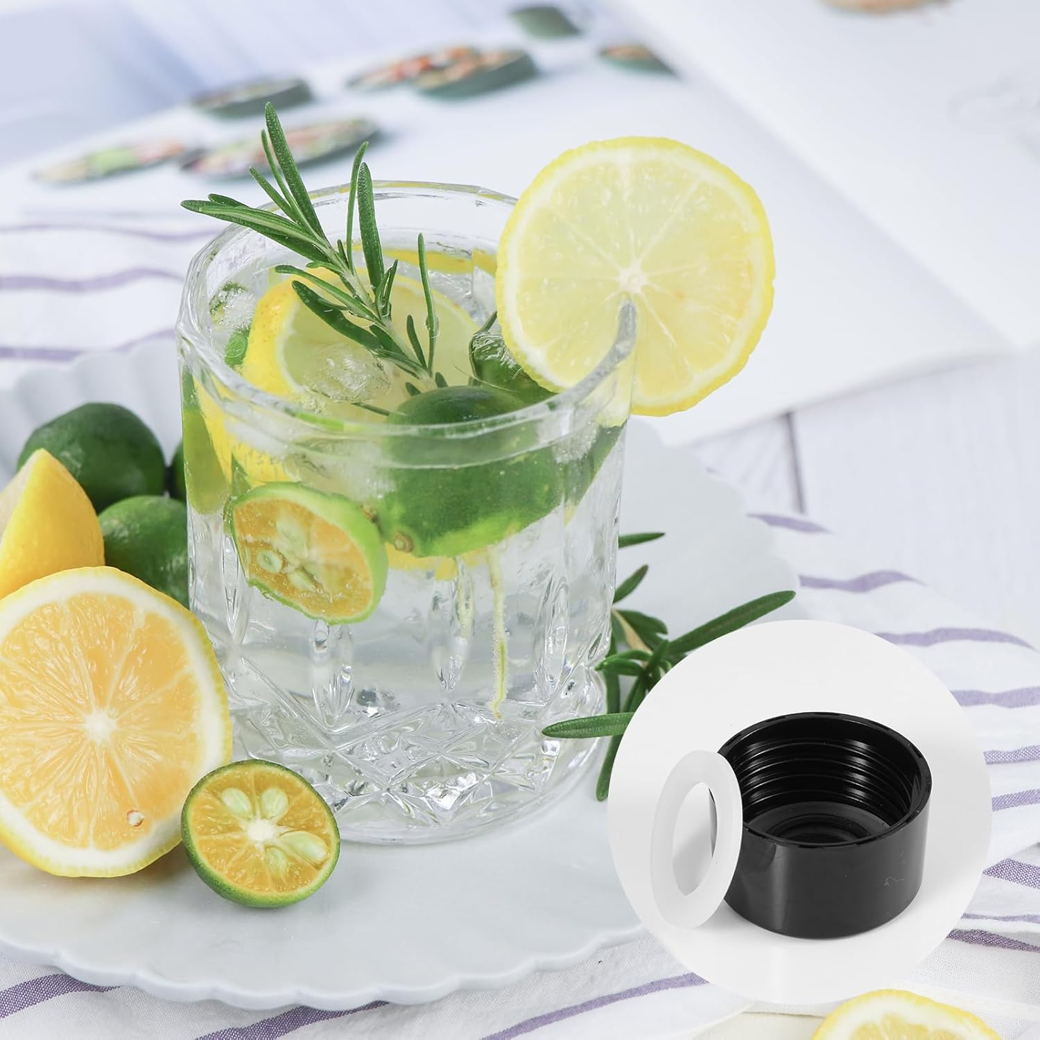 6Pcs Gasket Replacements for Sodastream Bottle, White Silicone Bottle O Ring Compatible with Sodastream Water Bottle Sealing Gasket Replacement for PET Bottle & Plastic Bottle image number 1