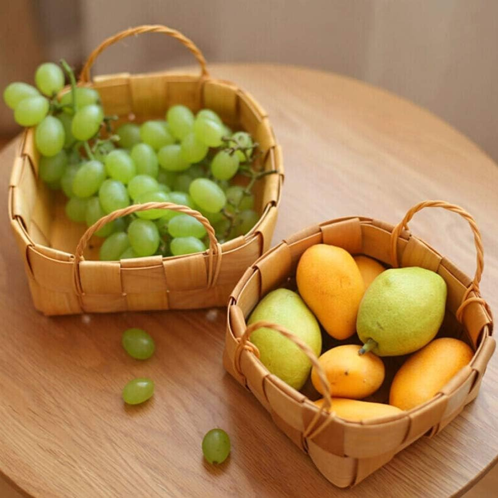 Zerodeko Wood Woven Storage Basket for Home for Fruit Vegetables Sundries Container Handcrafted in S image number 5