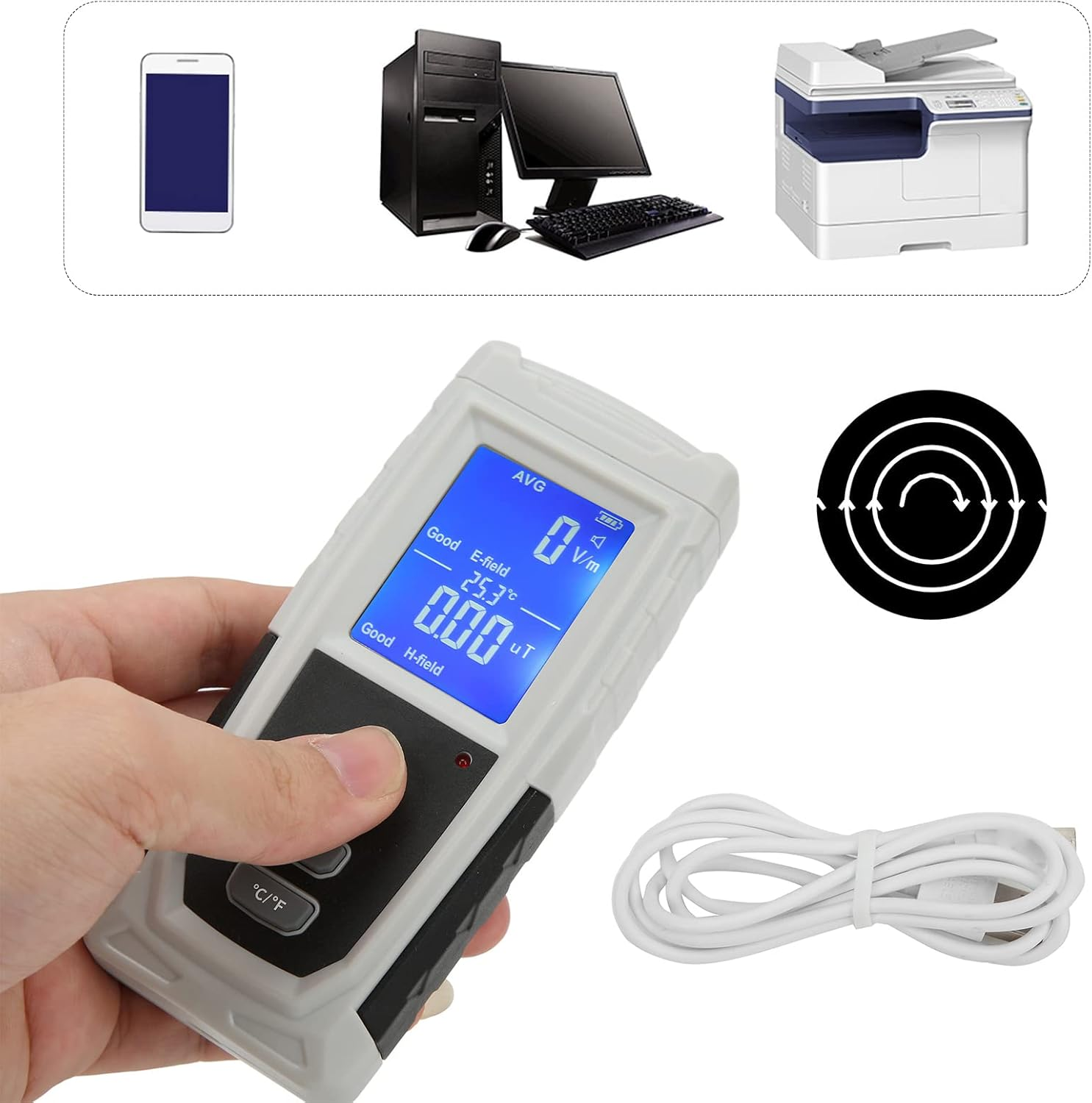 Geiger Counter, Professional Nuclear Radiation Detector, Electromagnetic Field Radiation Detector with LCD Display, Nuclear Radiation Contamination Detector and Monitor, X-Ray Tester image number 4