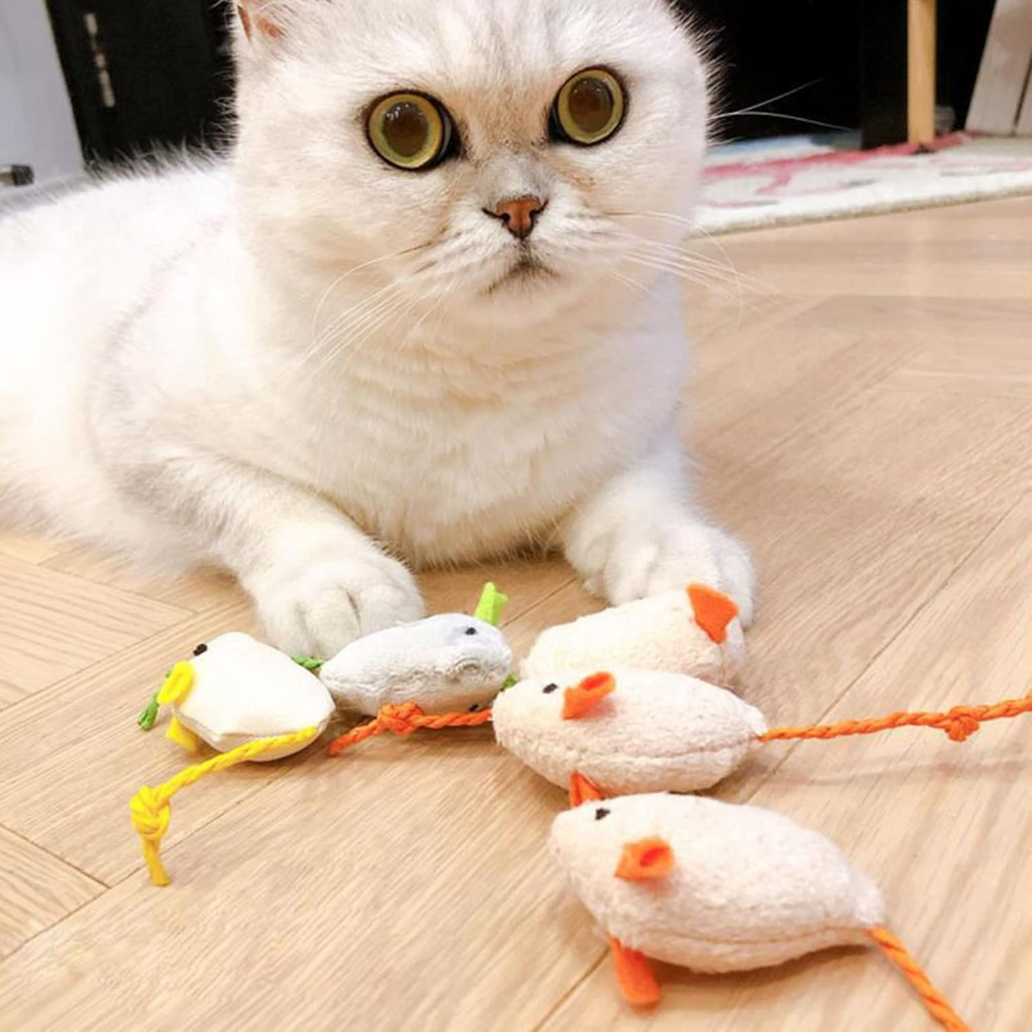 6 Pack Cat Toys Catnip Mouse Toys Cat Toys for Indoor Cats Adult Cat Mouse Toys Catnip Kitten Toys Simulation Catnip Soft Toy for Cat Playing Chewing Teeth Cleaning image number 6