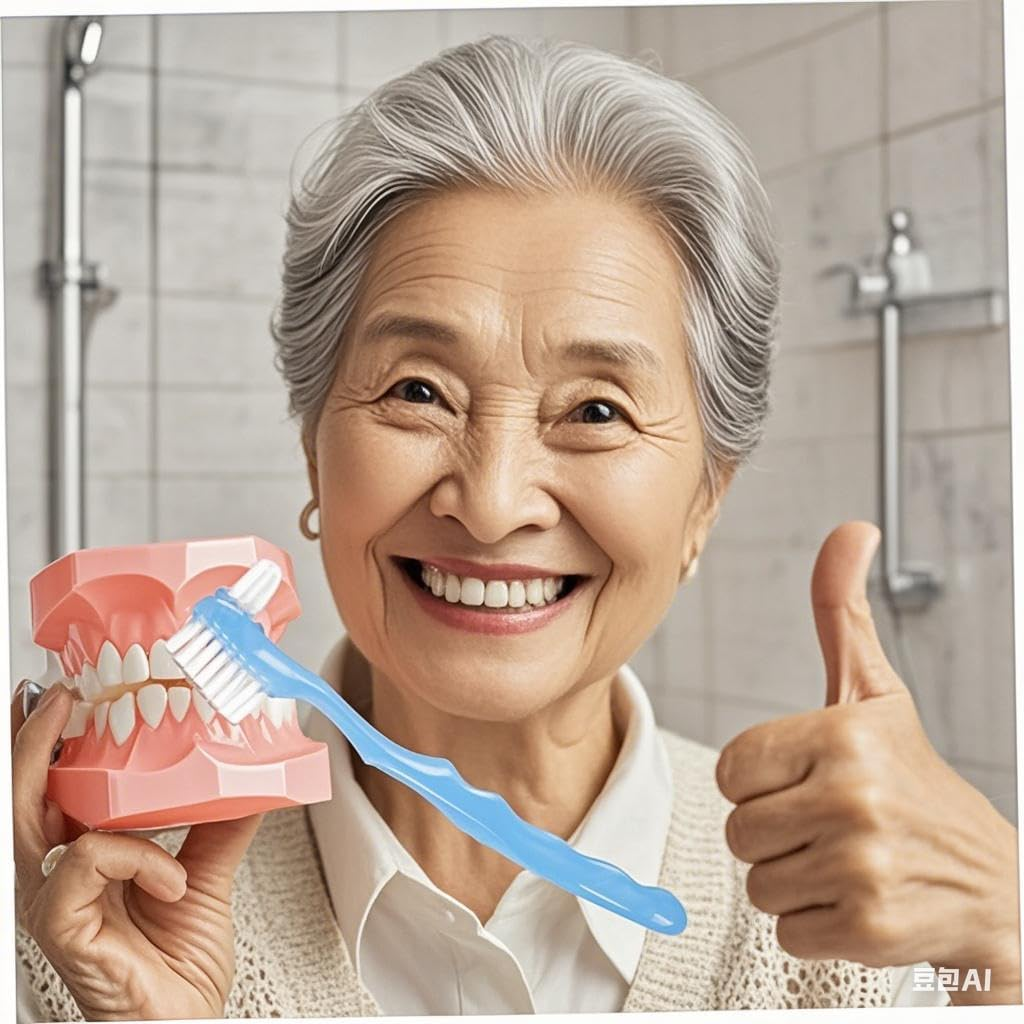 Denture Toothbrush with Dual Heads, 4Pcs Hard Denture Brush Double Sided Toothbrush, Dual Head Denture Toothbrush with Hard Bristles image number 1