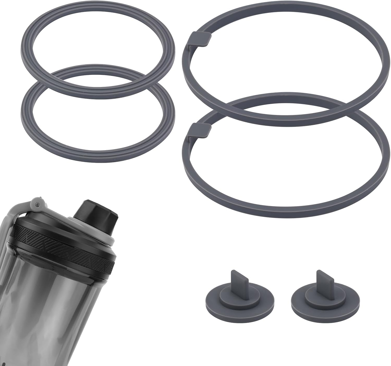 6 Pieces Replacement Gasket Compatible with VOLTRX Electric Protein Shaker Bottle 24Oz, Leakproof Gaskets Sealing Parts Silicone BPA Free Sealing Ring for Spout Lid image number 2