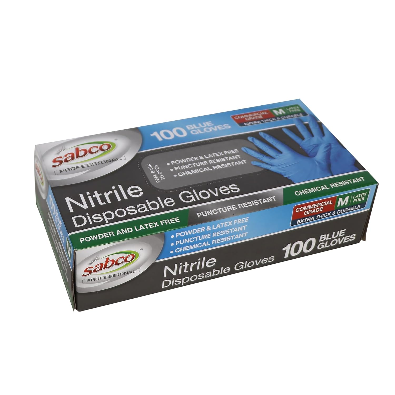 SABCO BLUE NITRILE DISP GLOVES MEDIUM BOX 100