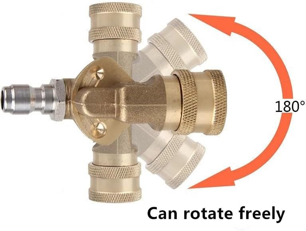 180&deg; Swivel Joint High Pressure Washer Wash Water Nozzle 1/4 Quick Connection for Cleaning Car Wash Machine Accessories image number 1