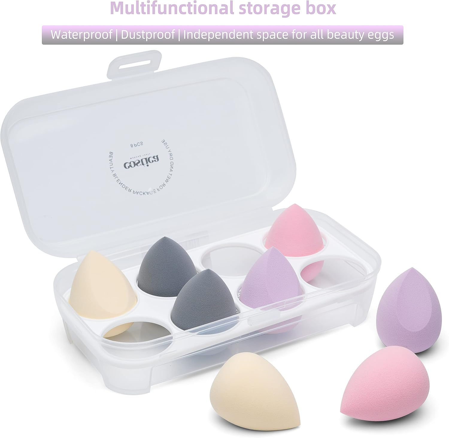 COSTICA Makeup Sponge, 8 Pcs Beauty Blender for Foundation Blending Sponge, Multi-Colored Makeup Blender with Storage Box, Flawless for Liquid Cream and Powder image number 2