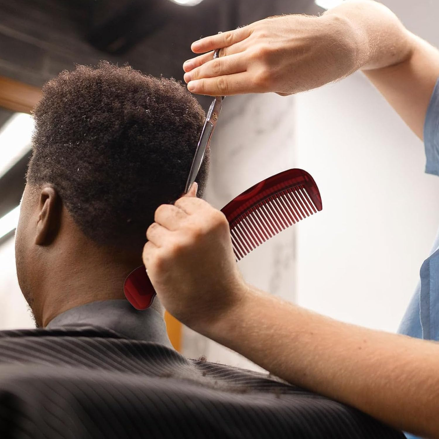 2Pcs Dandruff Fine Tooth Red Scalp Detox Combs, Hollow Teeth Energy Massage Dandruff Comb, Fine Tooth Remover and Relief Comb with Hollow Tooth Hairbrush image number 4