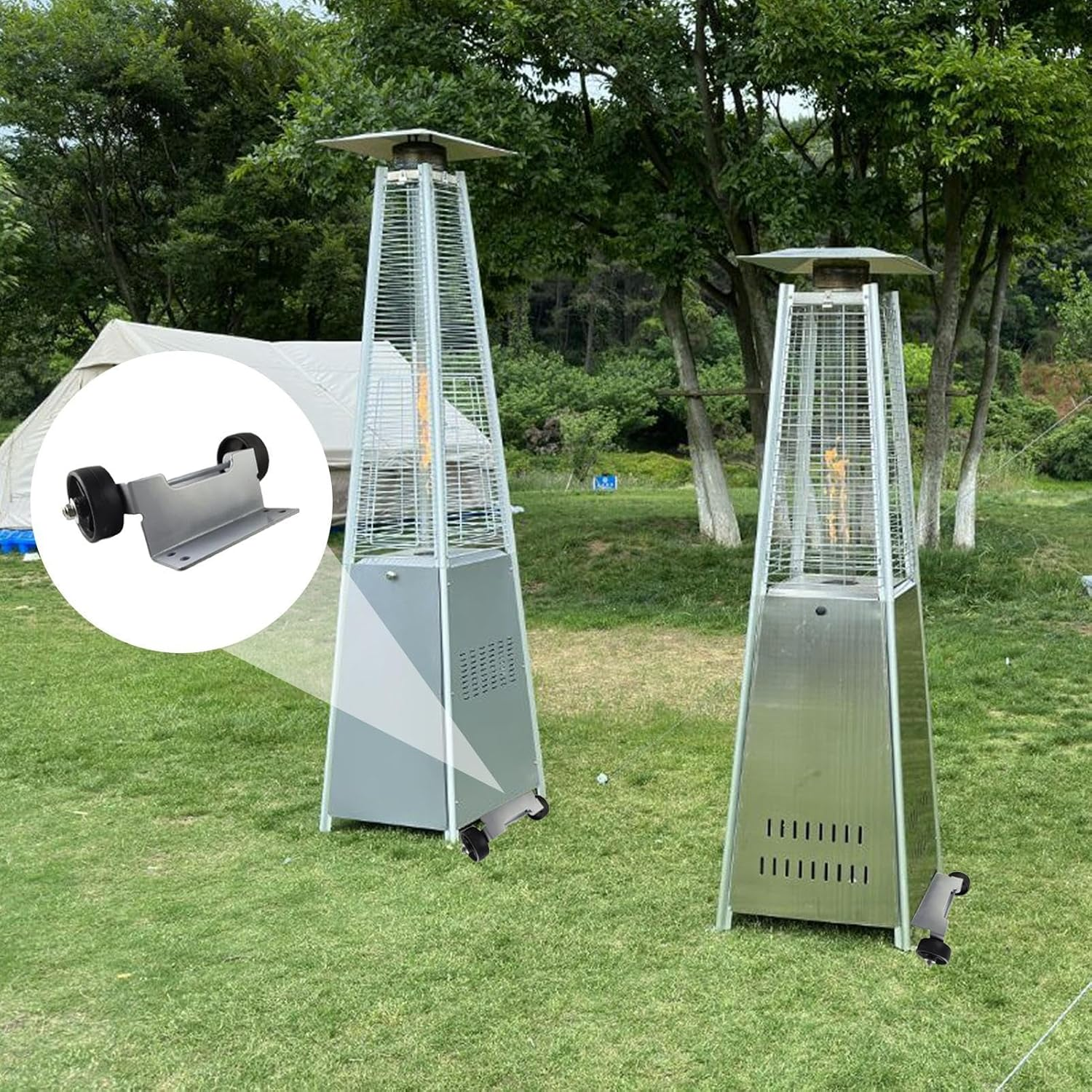 Wheels for Patio Heaters - Universal Movable Warming Supplies - Outdoor Heater Parts,For Windowsills Balconies Dining Parties Yard Patio Porch Lawn outside Backyard Park Garden image number 4