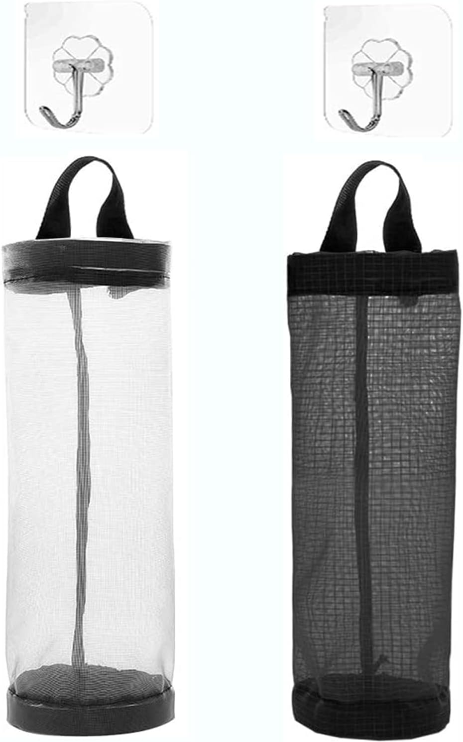 Plastic Bag Holder Dispenser Mesh Storage Garbage Bags Organizer Hanging (Grey)