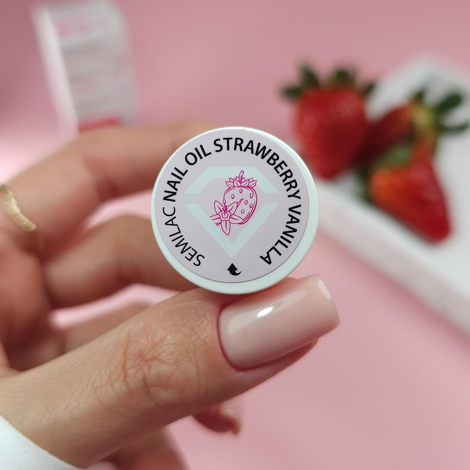 Semilac Duopack UV Nail Polish 582 Natural Rose 7 Ml & Nail Oil Strawberry Vanilla 7 Ml image number 1