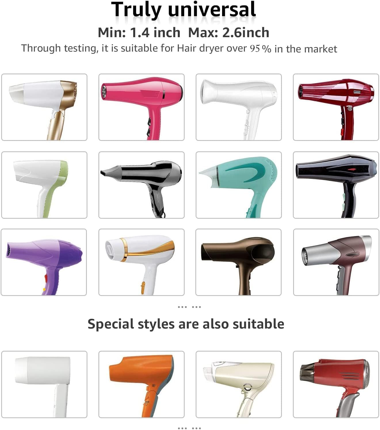 PIQIUQIU Universal Hair Diffuser Hair Dryer Adaptable for Impact Dryer with Nozzle 1.4-2.6 Inch image number 4