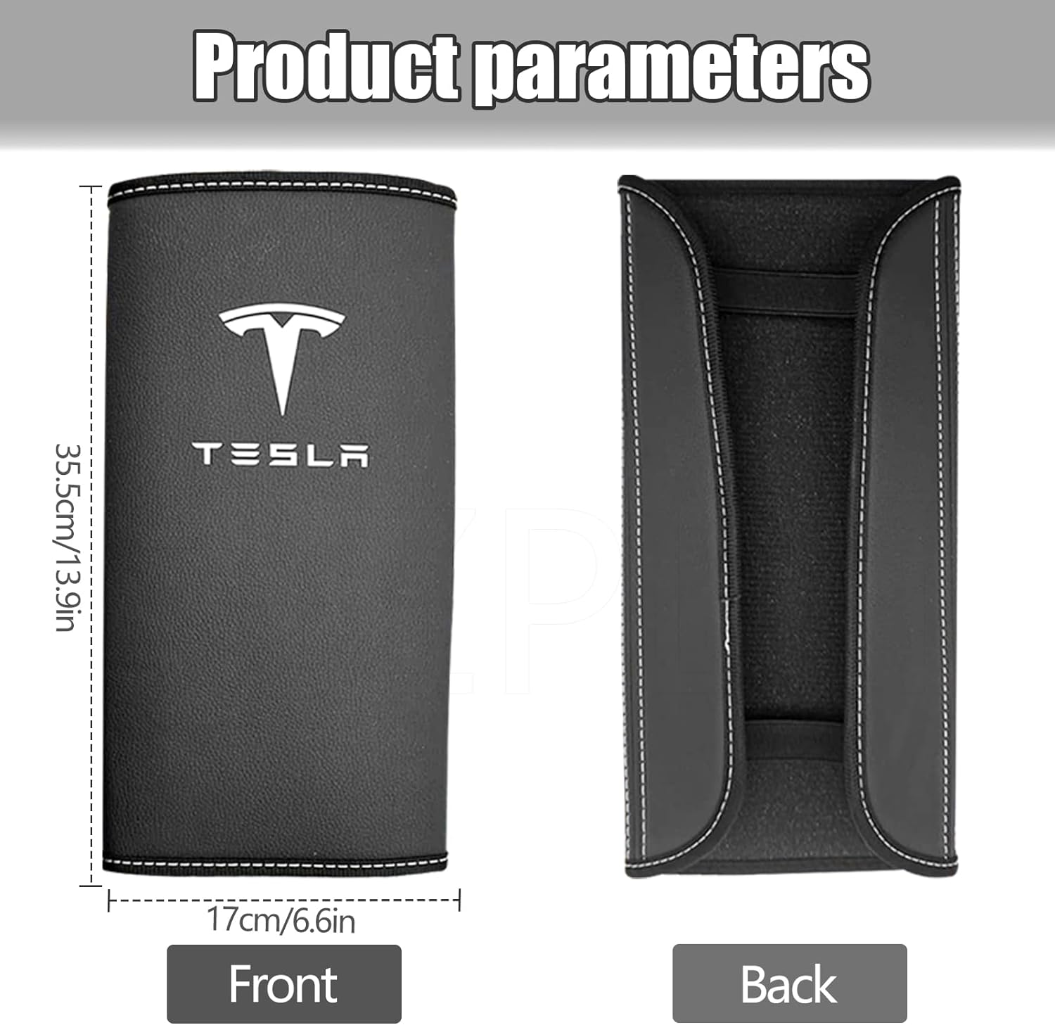 Armrest Cover for Tesla Model 3 Highland Model Y 2024-2017, PU Leather Center Console Arm Rest Anti-Scratch Protector Pad, Non-Slip Interior Accessories for Tesla Model 3 2024 (Black) image number 6