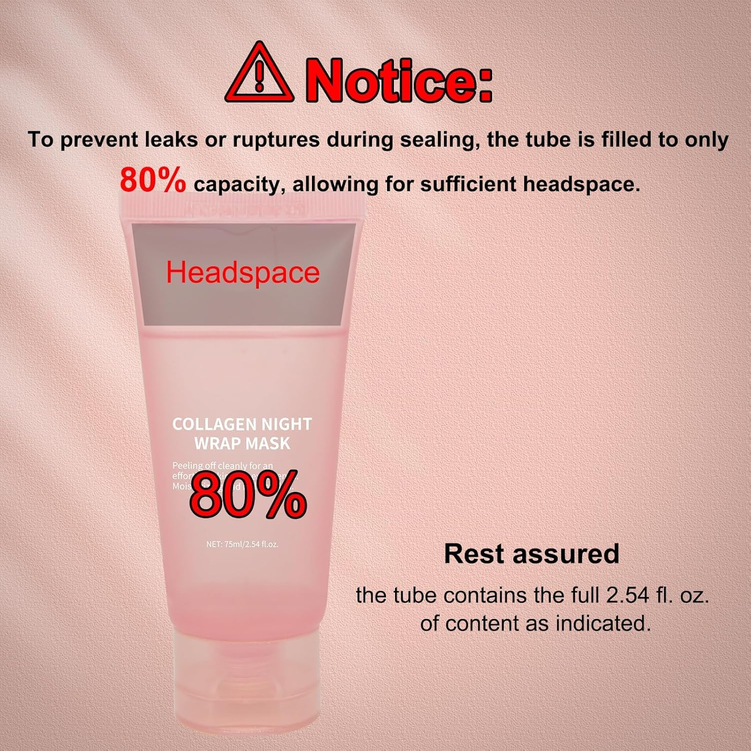 Collagen Night Wrapping Mask Peel off &ndash; Overnight Face Mask for Deep Hydration, Firming & Glowing Skin Care, Reduces Sagging Wrinkles Skincare&ndash; 2.54 Fl. Oz with Jelly Brush image number 3