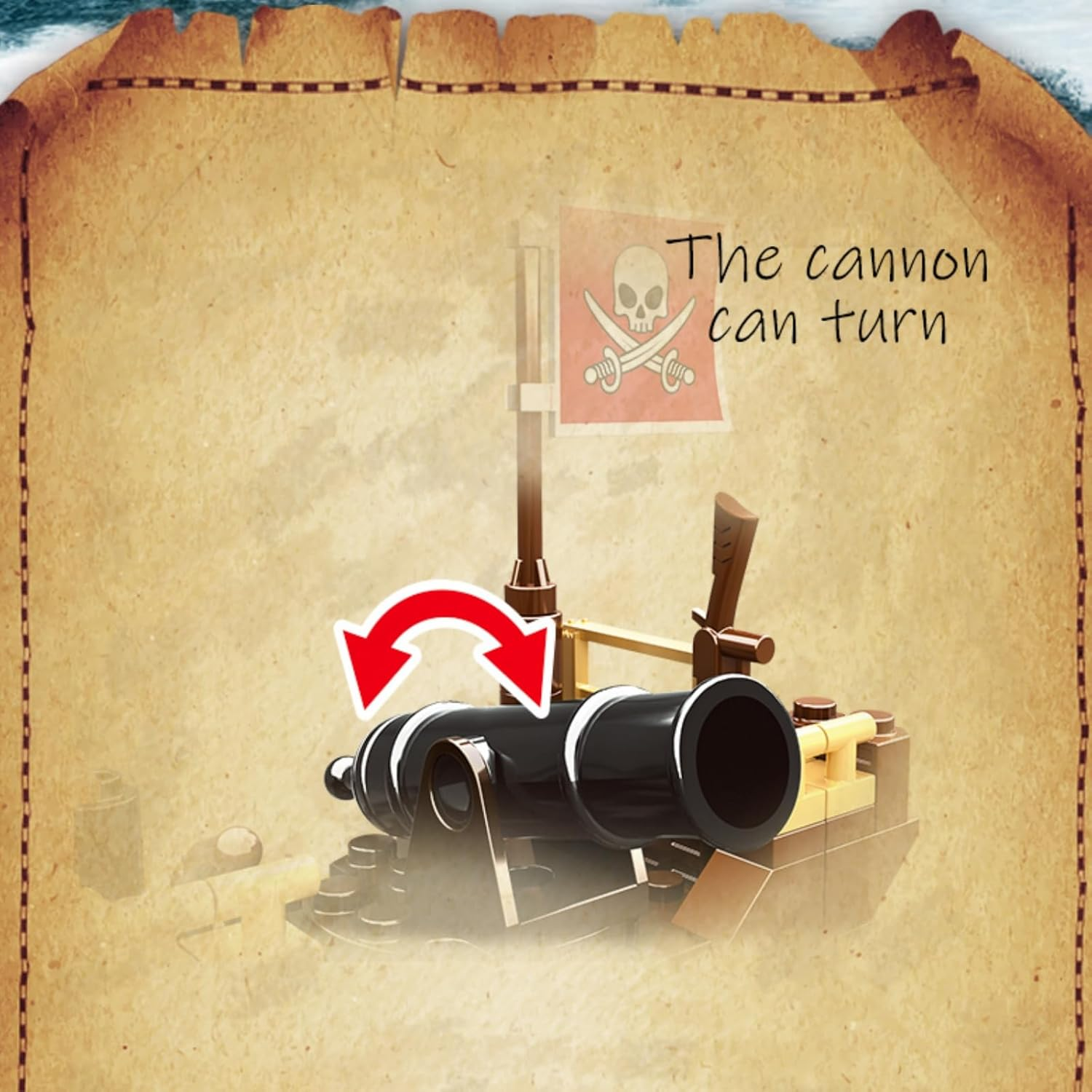 Treasure Island Building Sets - 510 Pieces Pirates Block Toy with Flag for Boys Girls 6 Years Old, Brick Toys Gifts for Holloween, Christmas, New Year, Birthday, Children'S Day image number 4