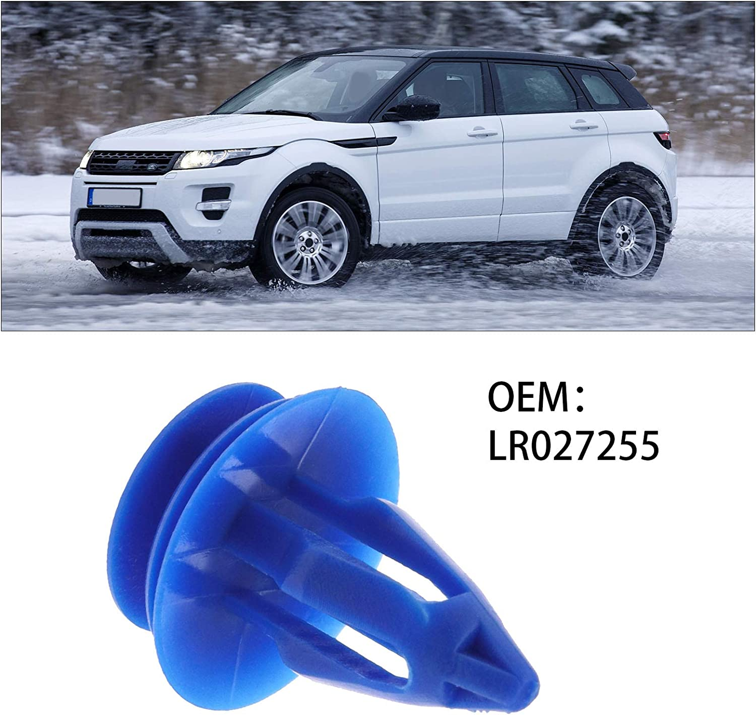 Emsea 50X Car Trim Clip Retainers LR027255 Blue Plastic Front Rear Wheel Arch Moulding Fasteners Compatible with Range Rover Evoque image number 5
