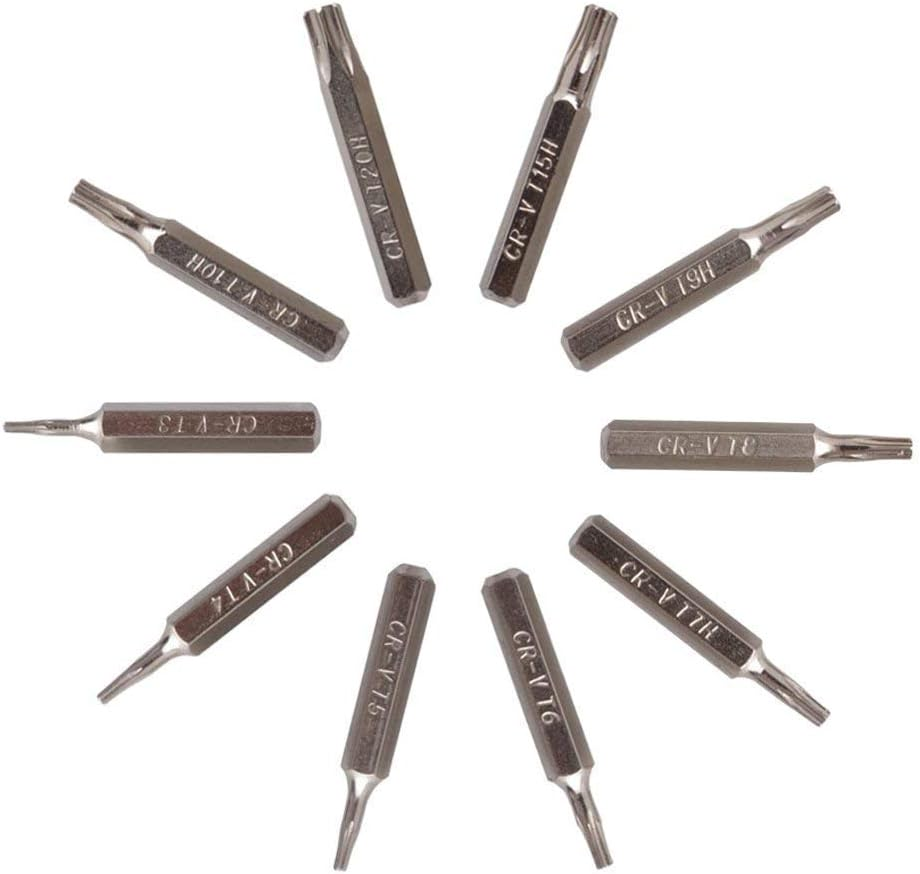 Gunpla 10 Pieces 4 Mm Torx Screwdriver Star Bit Set Precision Head Safety Bits Hex Shank CR-V Steel Quick Release Shaft for Easy Attachment Electronic Repair T3 -T20 image number 4