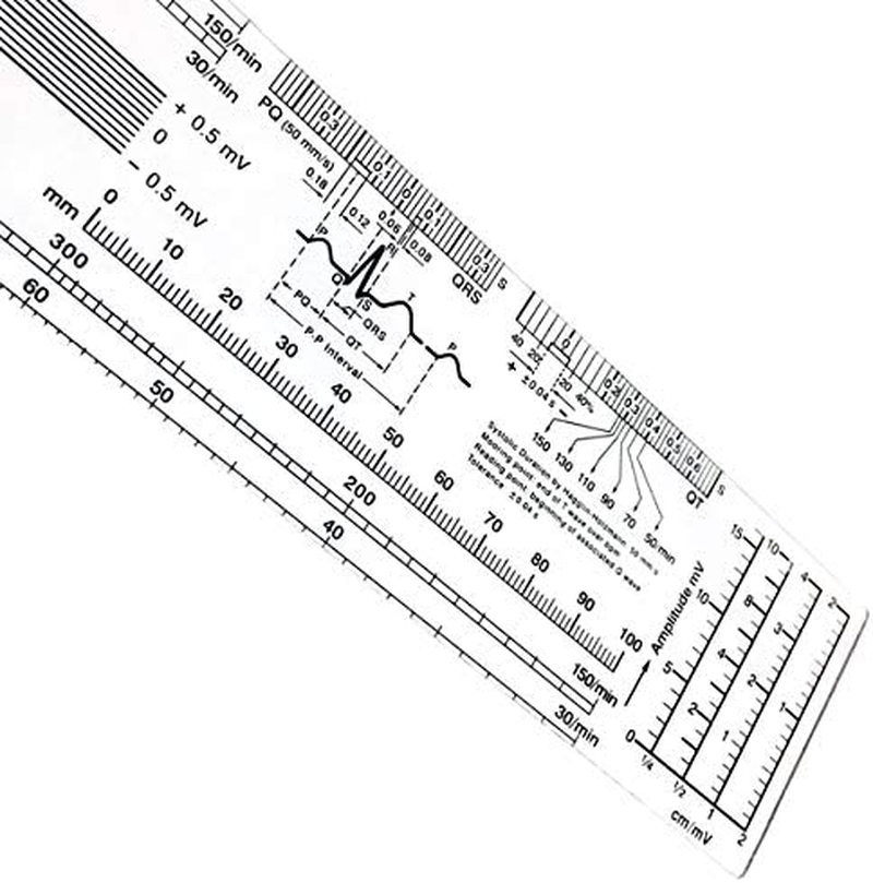 Essential ECG EKG Ruler Pocketcard in English with Protect Sheath by Warp United image number 1