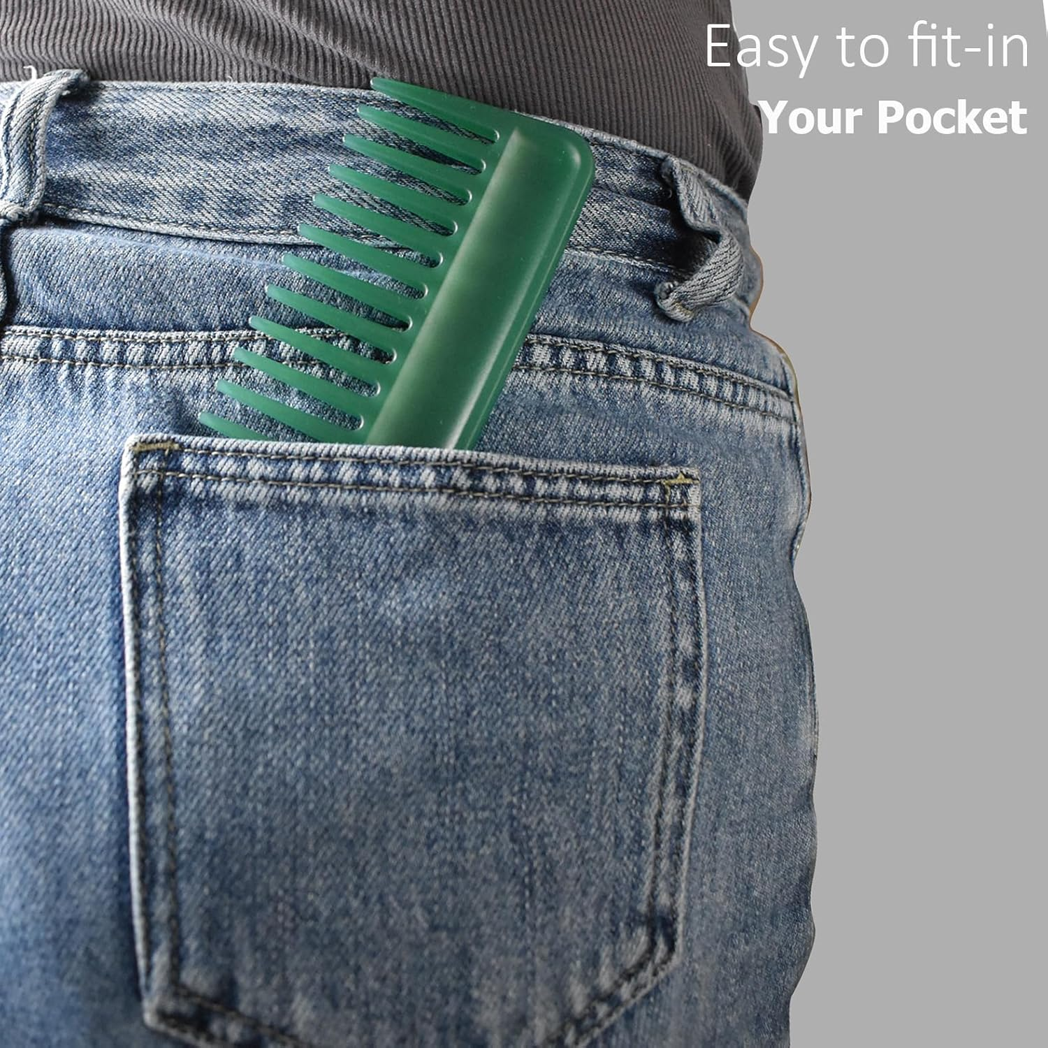 Professional Hair Comb, Streaker Texture Pocket Size Detangling Combs for All Hair Types, Women, Men, Kids, Home, Office, Car, Travel, Handbag, Gym Bag (Green, 1)