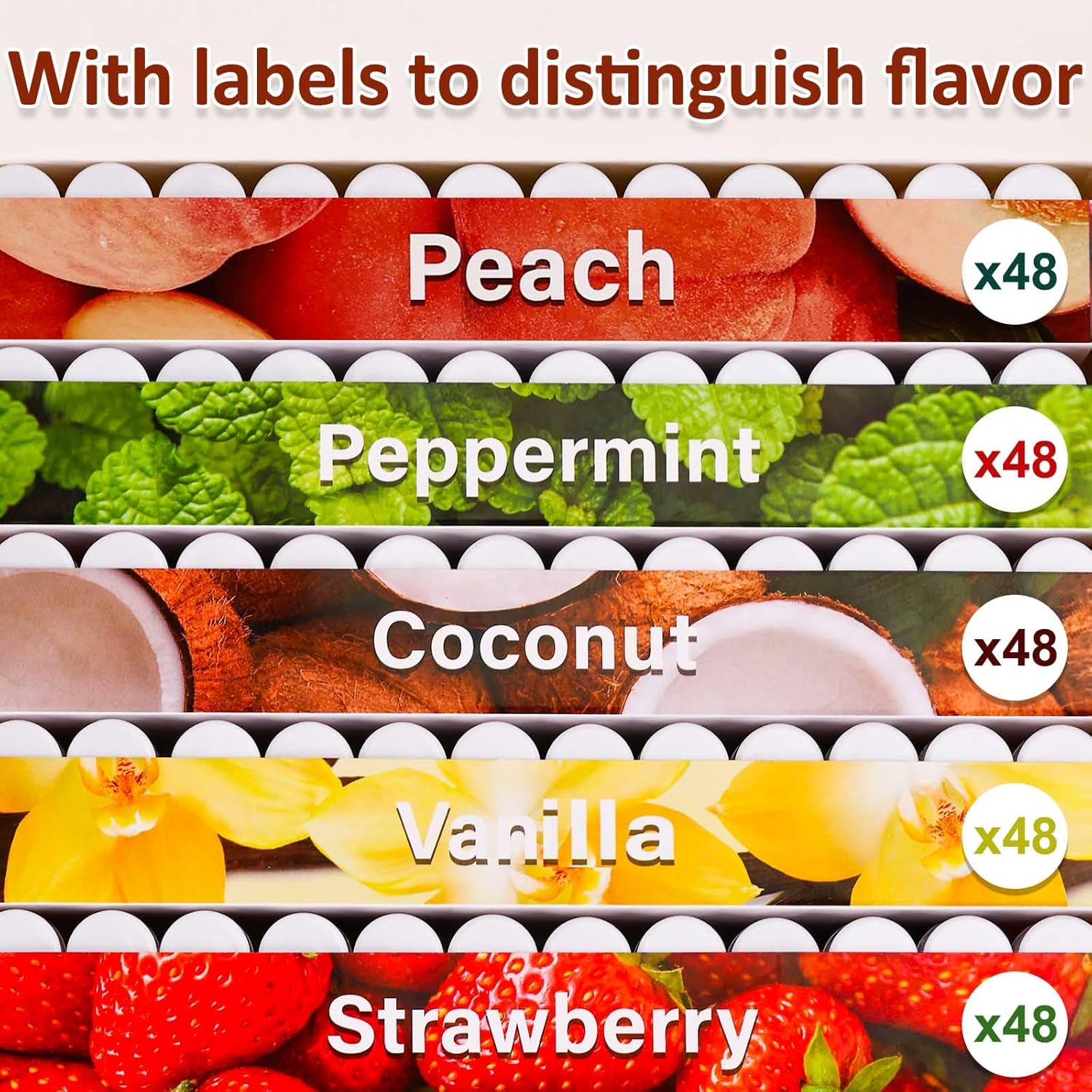 VISRIE 240 Pack Lip Balm Unlabeled, Natural Lip Balm Bulk Blank Tube, Personalized Lip Balms for Party Favors Adults and Bridal Shower Favors or Baby Shower Gifts-5 Flavors image number 3