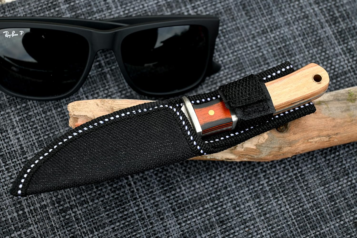 Mini Bushcraft D2 Steel Fixed Blade Knife with Sheath - Outdoor Full Tang Camping Knife image number 3