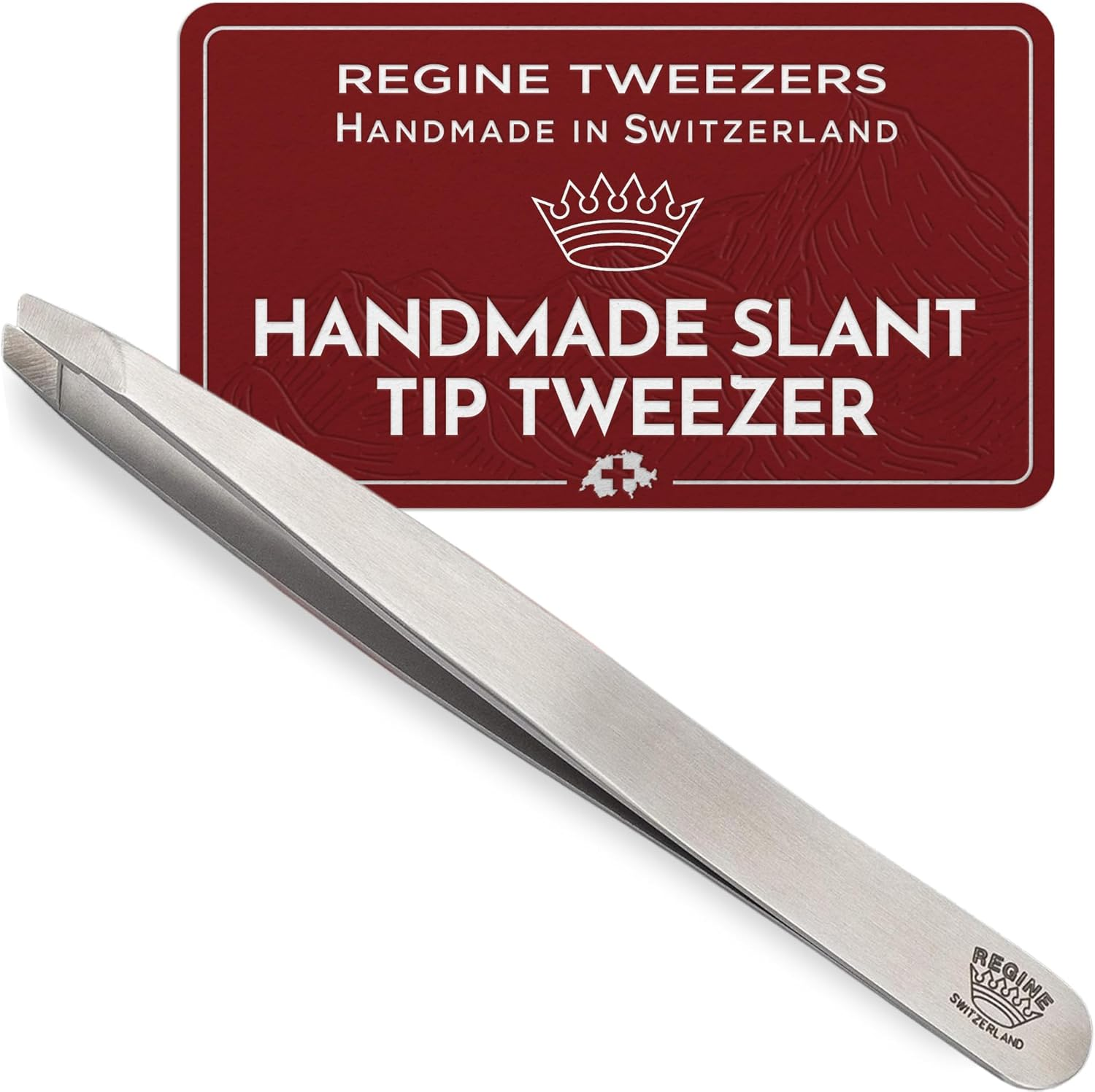 Slant Tip Tweezers | 100% Handmade | Surgical Grade Stainless Steel | Professional Precision Eyebrow and Hair Remover | World'S Best Tweezers image number 2