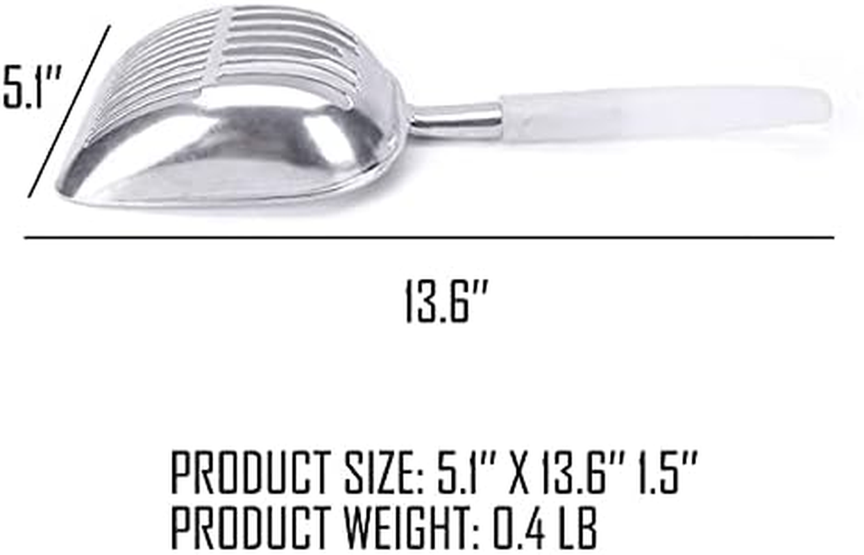 Moonshuttle Non-Stick Metal Cat Litter Scoop, Durable, Works with All Type of Cat Litter, Ergonomically Designed Handle image number 3