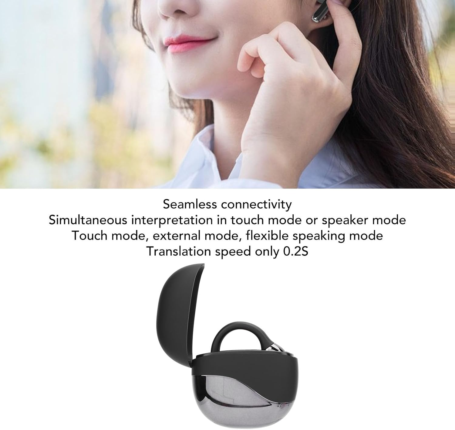 Eulbevoli Language Translator Earbuds, Noise Cancelling 133 Languages Real Time Translation Wireless Bluetooth Translation Device with APP for Business, Language Translation Headphone image number 3
