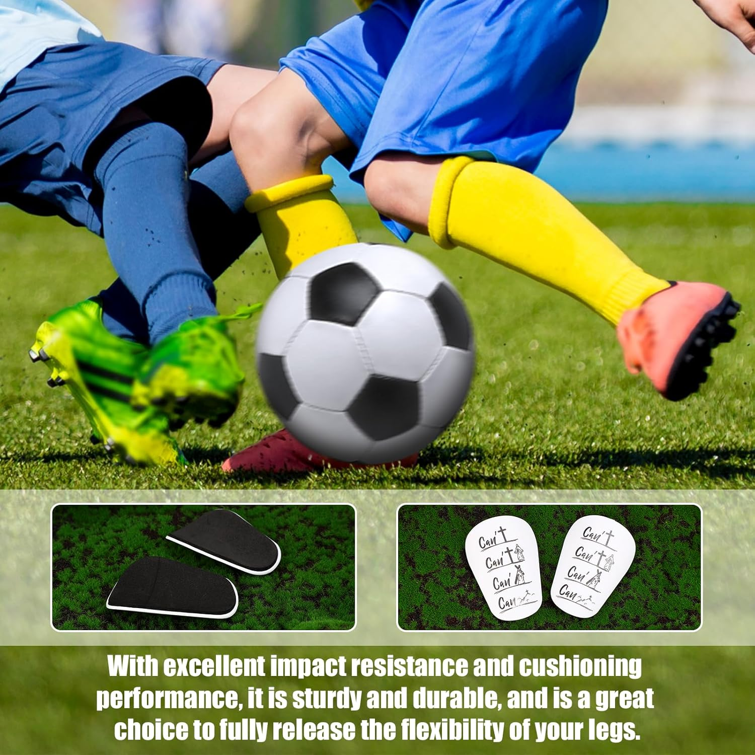 2Pcs Shin Guards, PBT and EVA Material Shin Guards Soccer 8X5Cm/3.15X1.97In Mini Shin Guards Soccer Protective Small Football Shin Guards for Teenagers Adults Sports